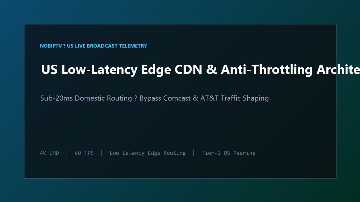 Modern Chicago high-rise condo with TV screen displaying 45 Mbps low-latency streaming telemetry for a US IPTV connection
